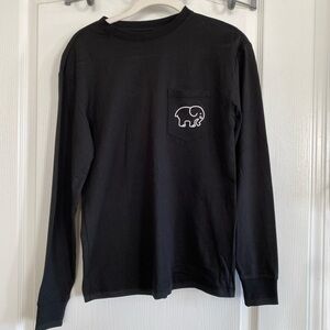 IVORY ELLA Pumpkin Elephant Long Sleeve Shirt Black Womens XS organic cotton EUC